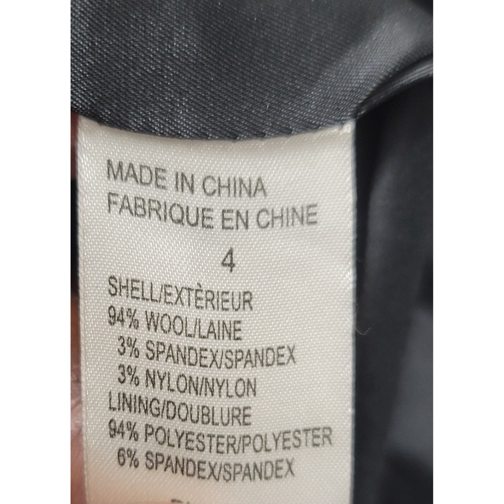 Theory Women's Gabe Black One Button Blazer Jacket Stretch Wool Size 4 - Picture 3 of 4